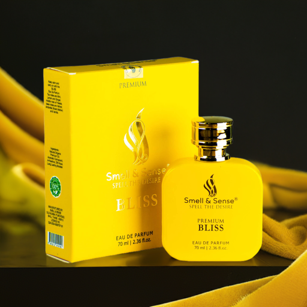 Bliss Perfume bottle with floral elements, embodying elegance and freshness