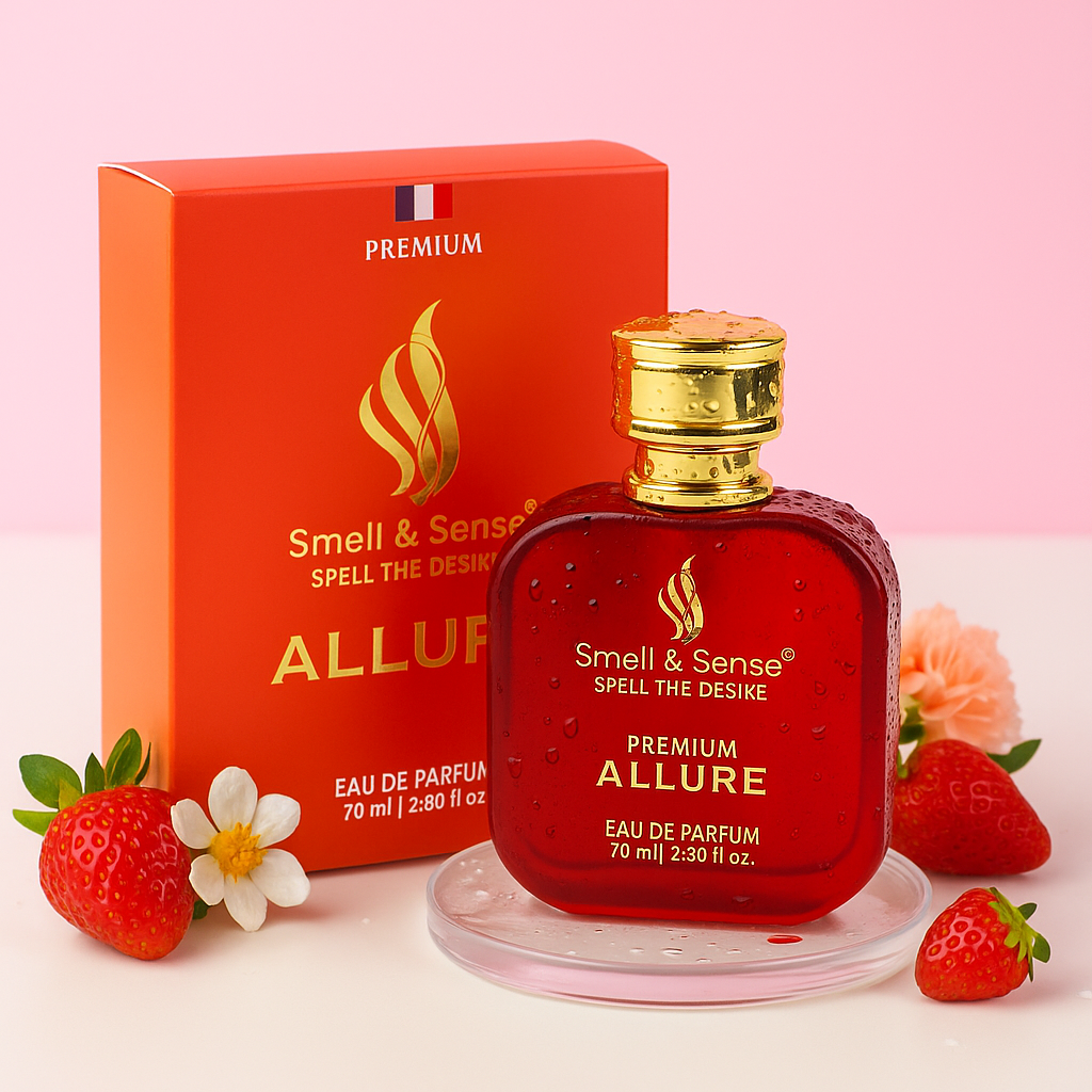 mell & Sense Allure Perfume Bottle and Box – Best Selling Unisex Fragrance in India