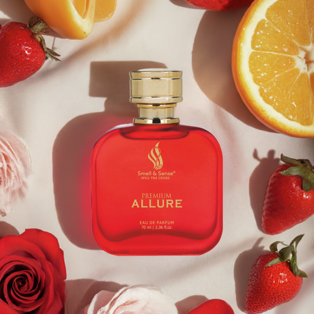 Allure by Smell & Sense – A captivating woody and spicy fragrance for women.