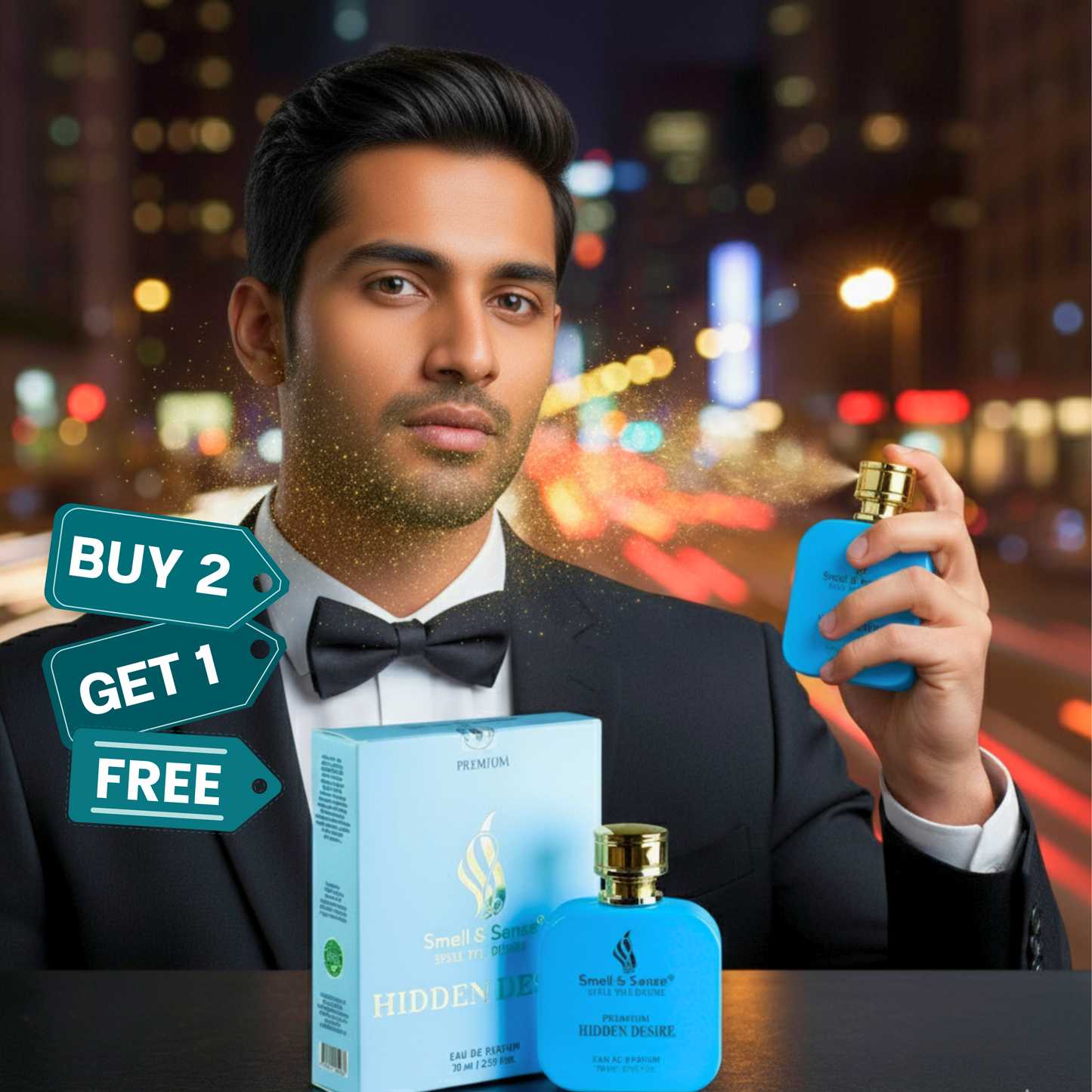 Hidden Desire fragrance by Smell & Sense – a spicy citrus unisex scent with notes of 
lemon, lime, and gardenia petals.