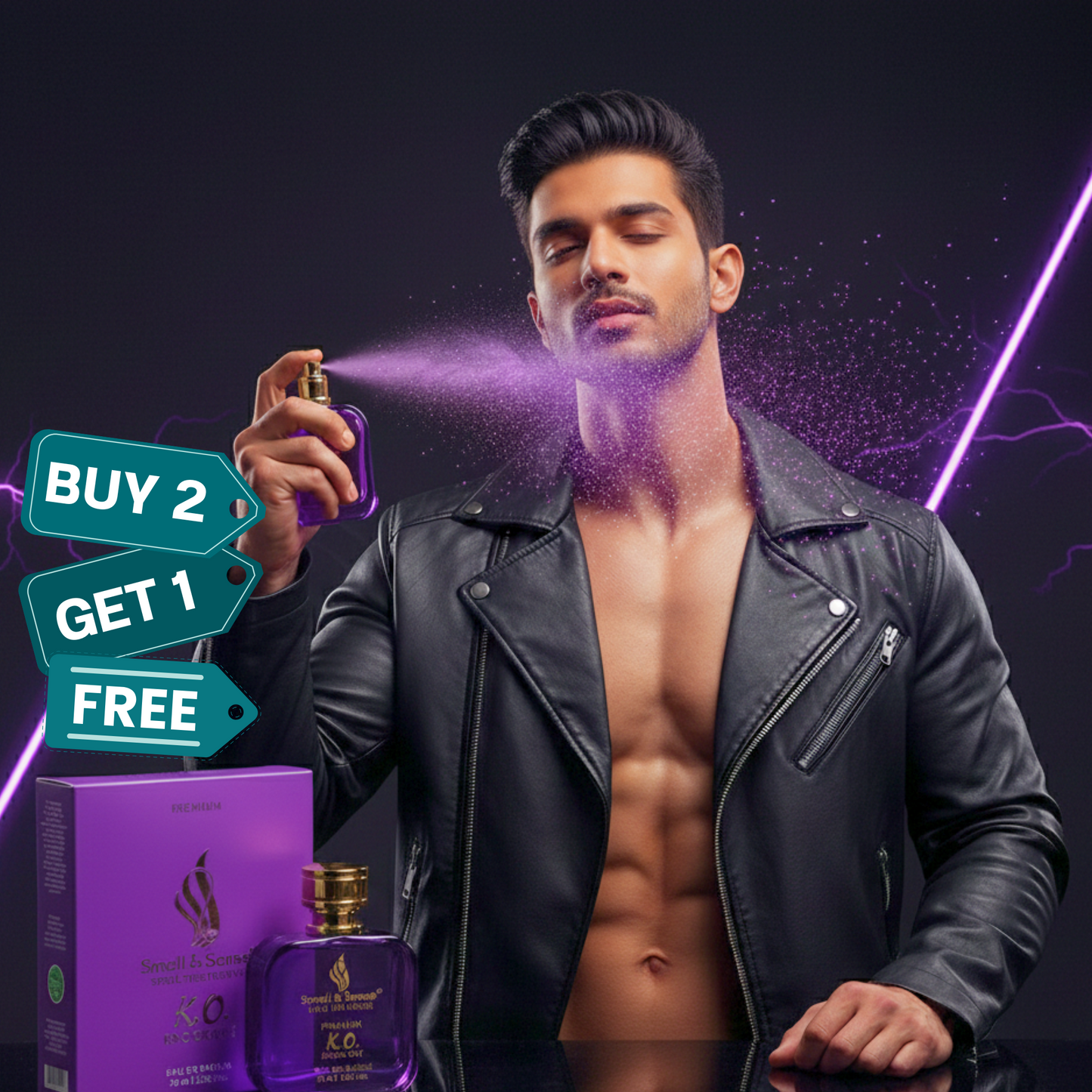 K.O. (Knock Out) unisex fragrance by Smell & Sense – bold and sensual scent with 
lavender, jasmine, and amber notes.