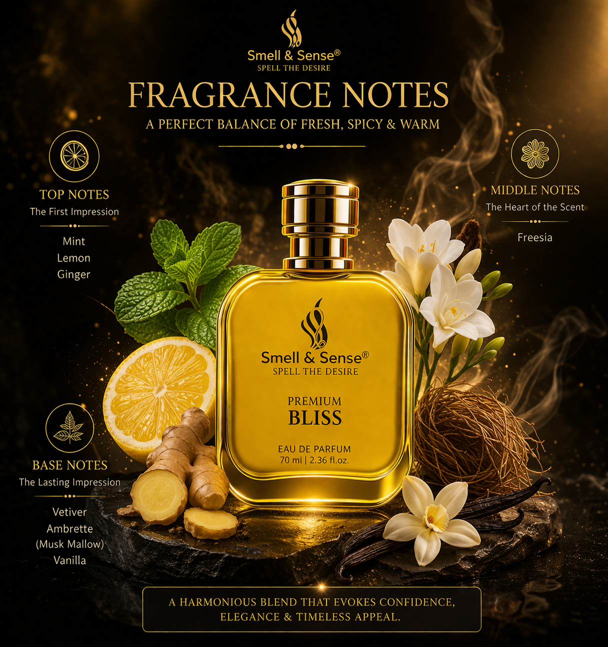 Bliss perfume notes mint lemon ginger freesia vetiver ambrette vanilla fresh citrus musk fragrance