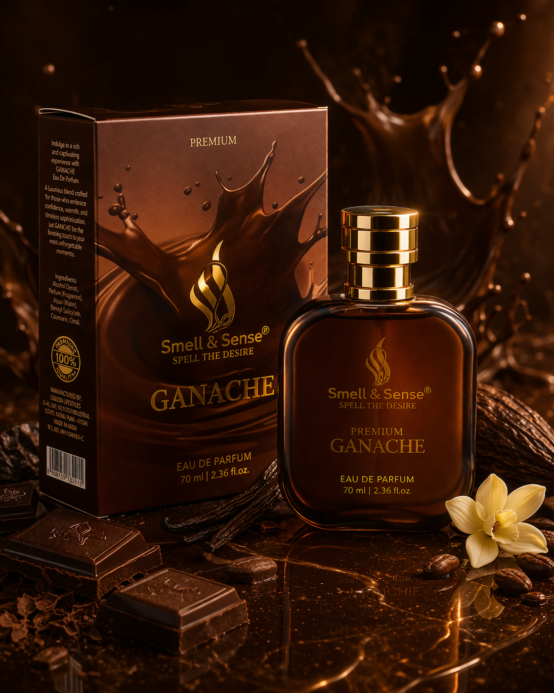 Ganache perfume by Smell & Sense premium chocolate fragrance with luxury packaging long lasting unisex scent