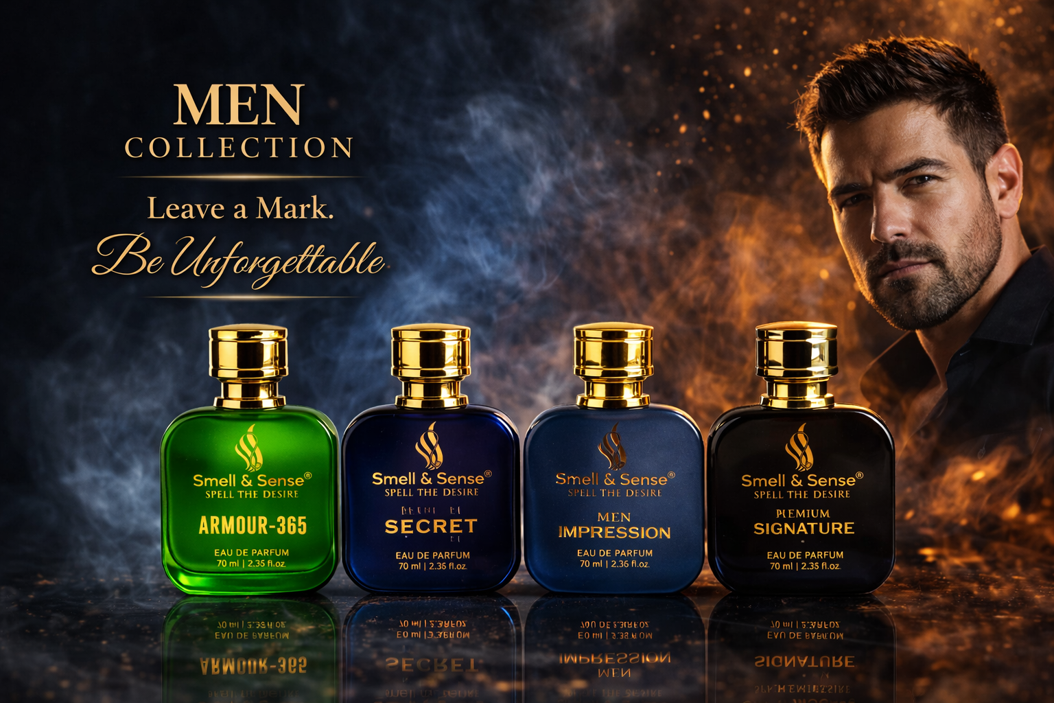Premium unisex perfume collection by Smell and Sense featuring luxury long lasting fragrances for men and women