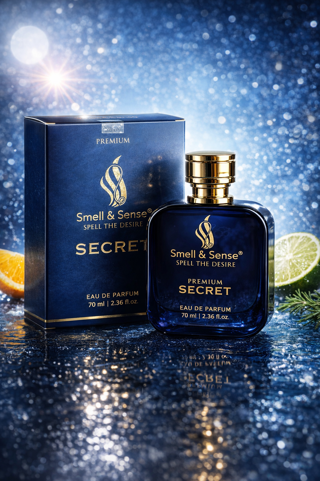 Smell & Sense Secret perfume with premium packaging box – luxury long lasting perfume for men with fresh and citrus scent