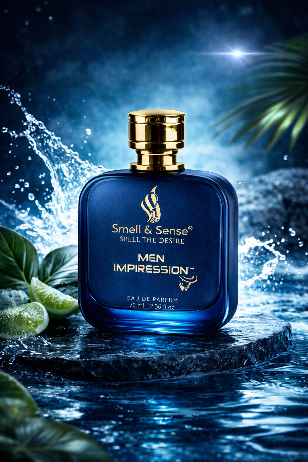 Smell & Sense Men Impression perfume premium blue bottle long lasting fresh aquatic fragrance for men