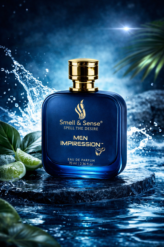 Smell & Sense Men Impression perfume premium blue bottle long lasting fresh aquatic fragrance for men