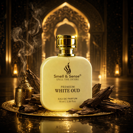 Smell & Sense White Oud perfume luxury unisex fragrance with rich oud and long lasting premium scent