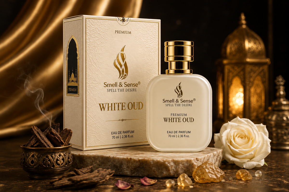 Smell & Sense White Oud premium oud perfume with luxury fragrance box