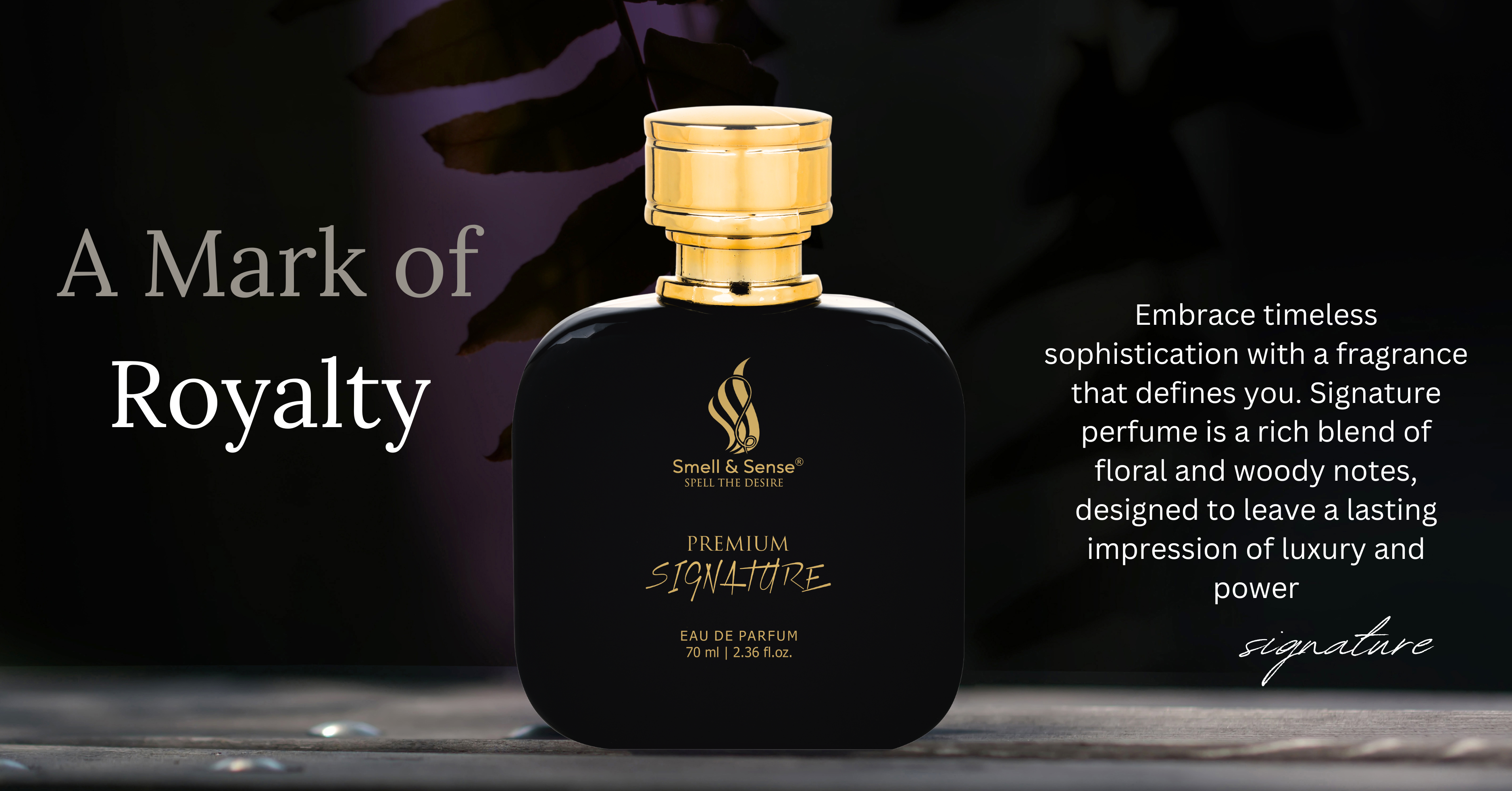 Smell & Sense Signature 70ml Perfume – Luxurious Floral Woody Fragrance for Men. Perfect for Daily Wear and Special Occasions. Long-lasting and Premium Quality.