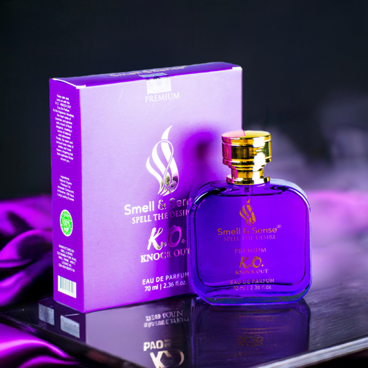 K.O. (Knock Out) unisex fragrance by Smell & Sense – bold and sensual scent with 
lavender, jasmine, and amber notes.