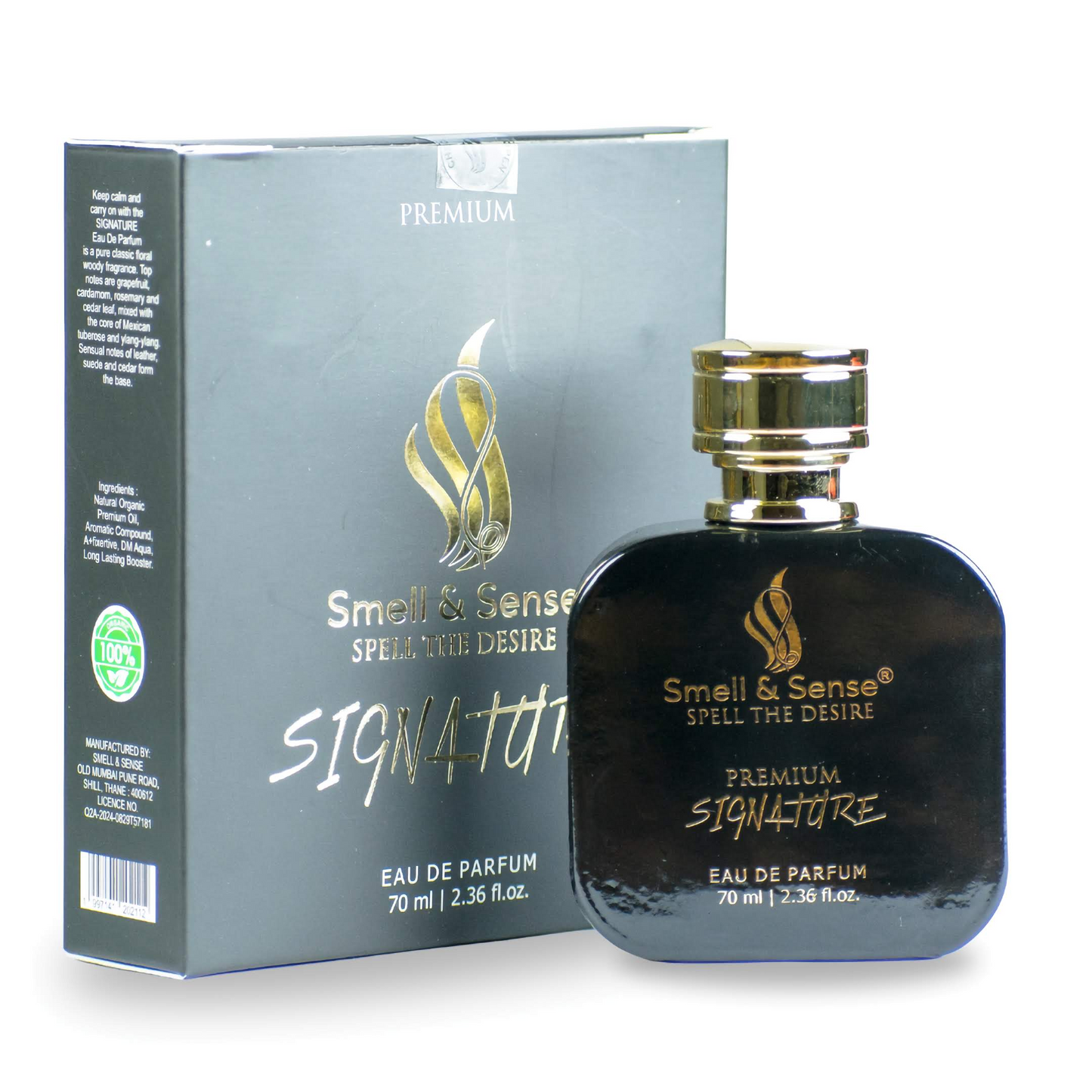 "Signature fragrance by Smell & Sense – a classic unisex floral and woody scent with 
tuberose, leather, and cedar notes.