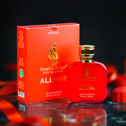 Allure best-selling women’s fragrance by Smell & Sense – a refreshing and spicy 
perfume with aqua, floral, and fruity notes, perfect for daily and party wear