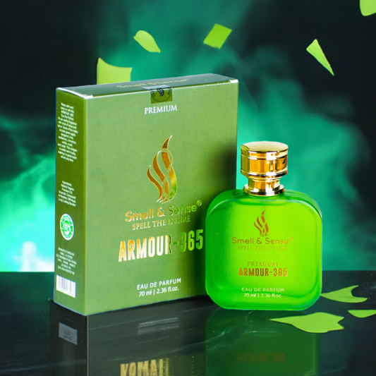 Armour 365 unisex fragrance by Smell & Sense – long-lasting, fresh, and spicy with notes of green 
apple, bergamot, cinnamon, and musk in a sleek, modern bottle for daily use.